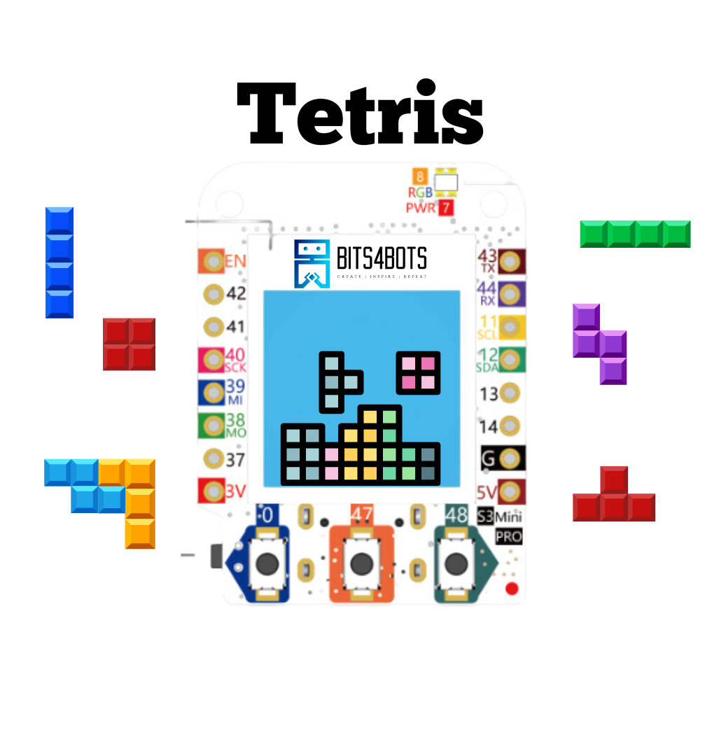 Tetris Game on S3 Mini Pro - ESP32 Using Arduino IDE