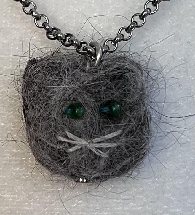 DIY Wet Felted Cat Pendant (Using Real Cat Fur)