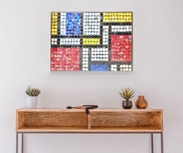Mondrian Inspired Upcycle Art From Soda Cans!