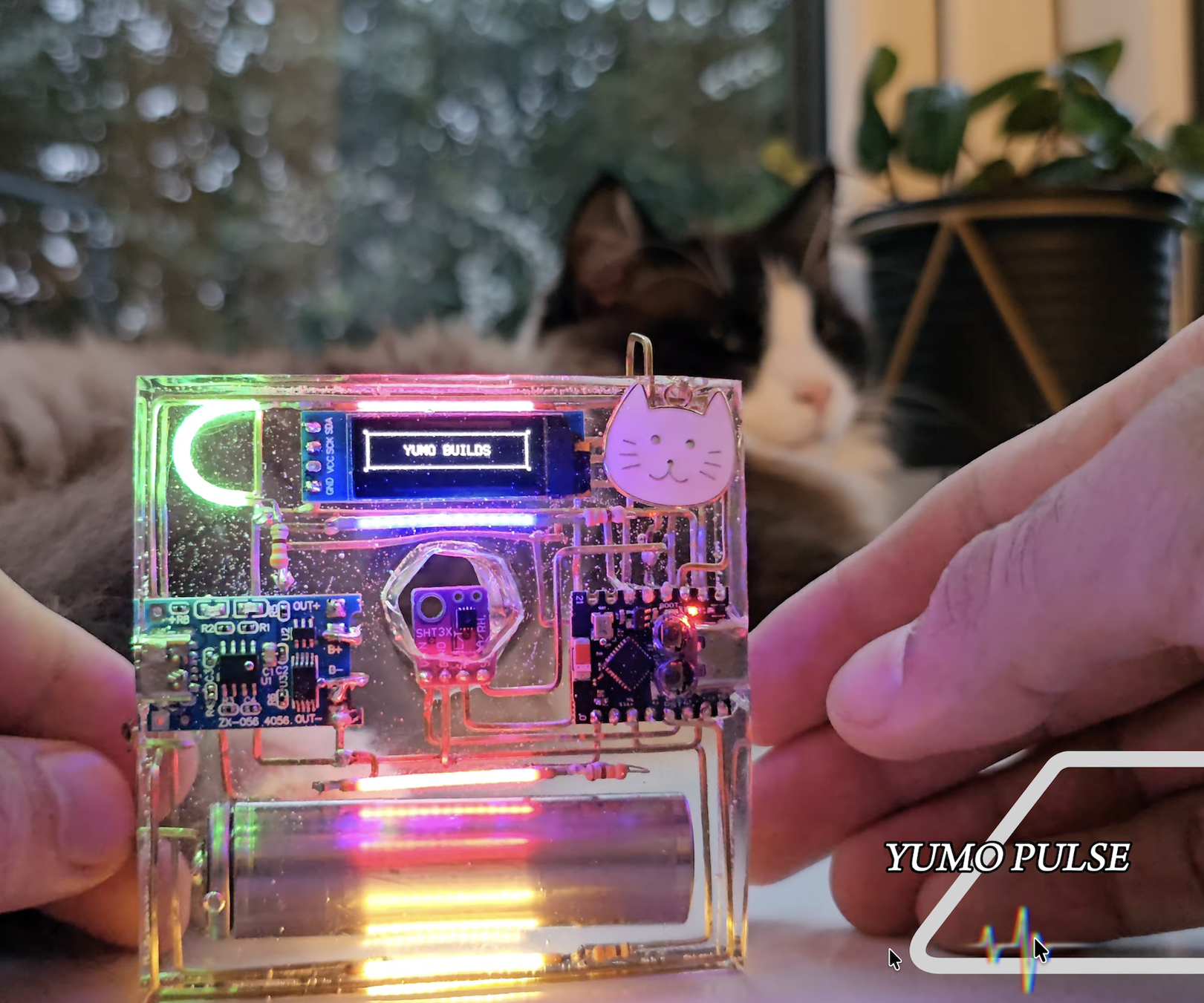 YUMO PULSE — ESP32-C3 Mini Desk Gadget With OLED, Proximity Detection and Web Interface