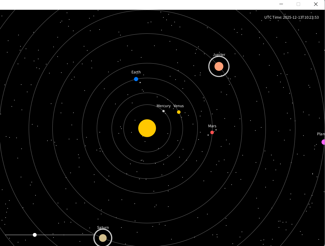 Processing 4.3 (java Mode) Full Solar System Utc Cordinated