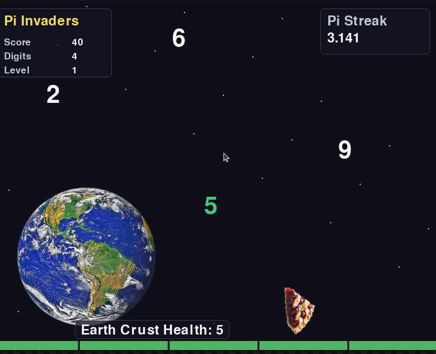 Pi(e) Invaders: a Pi Day Themed Arcade Game