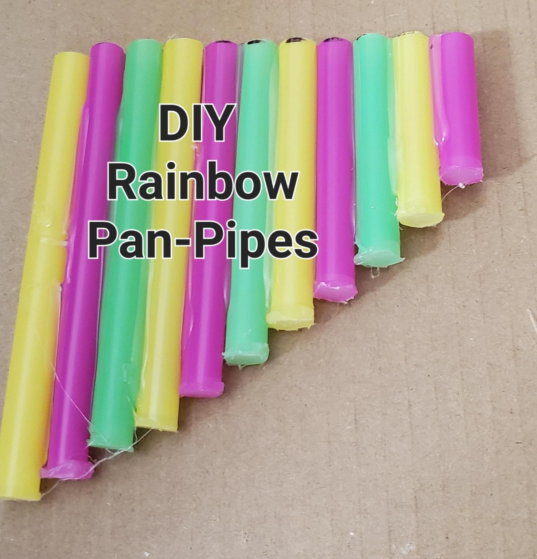 DIY Rainbow Pan Pipes Made of Straws