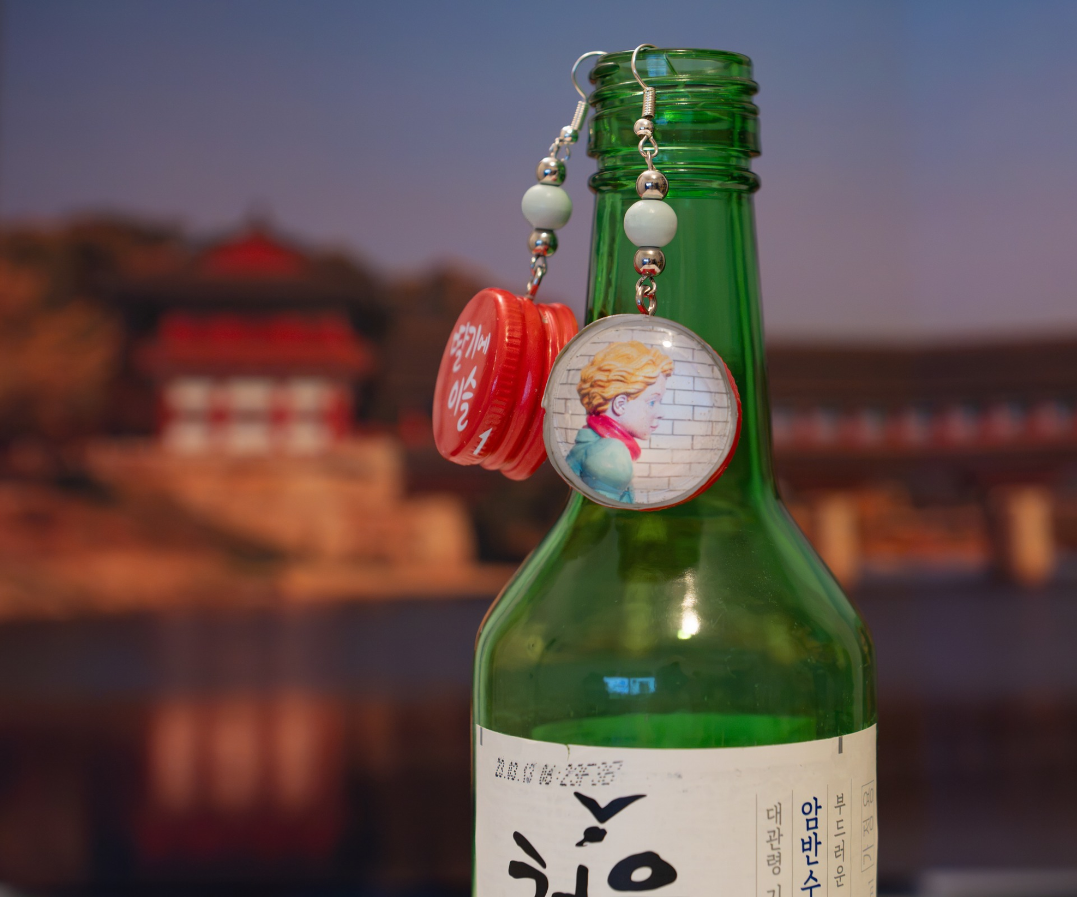 Bottle Cap Photo Earrings