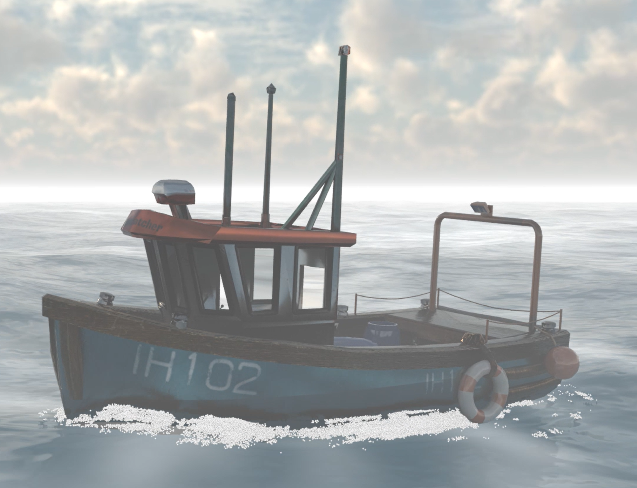 Boat Floating Simulation in Maya