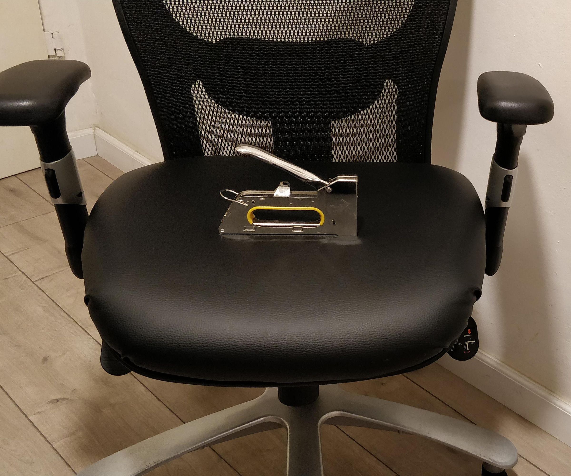 How to Reupholster an Office Chair | Replacing Fabric of a Chair | Home DIY Upholstery