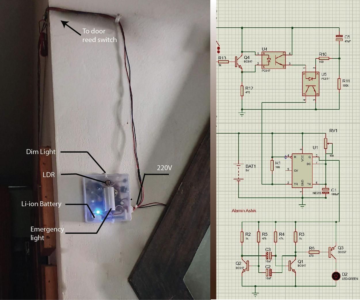 Less Annoying Intruder Alarm System Using Basic Circuits