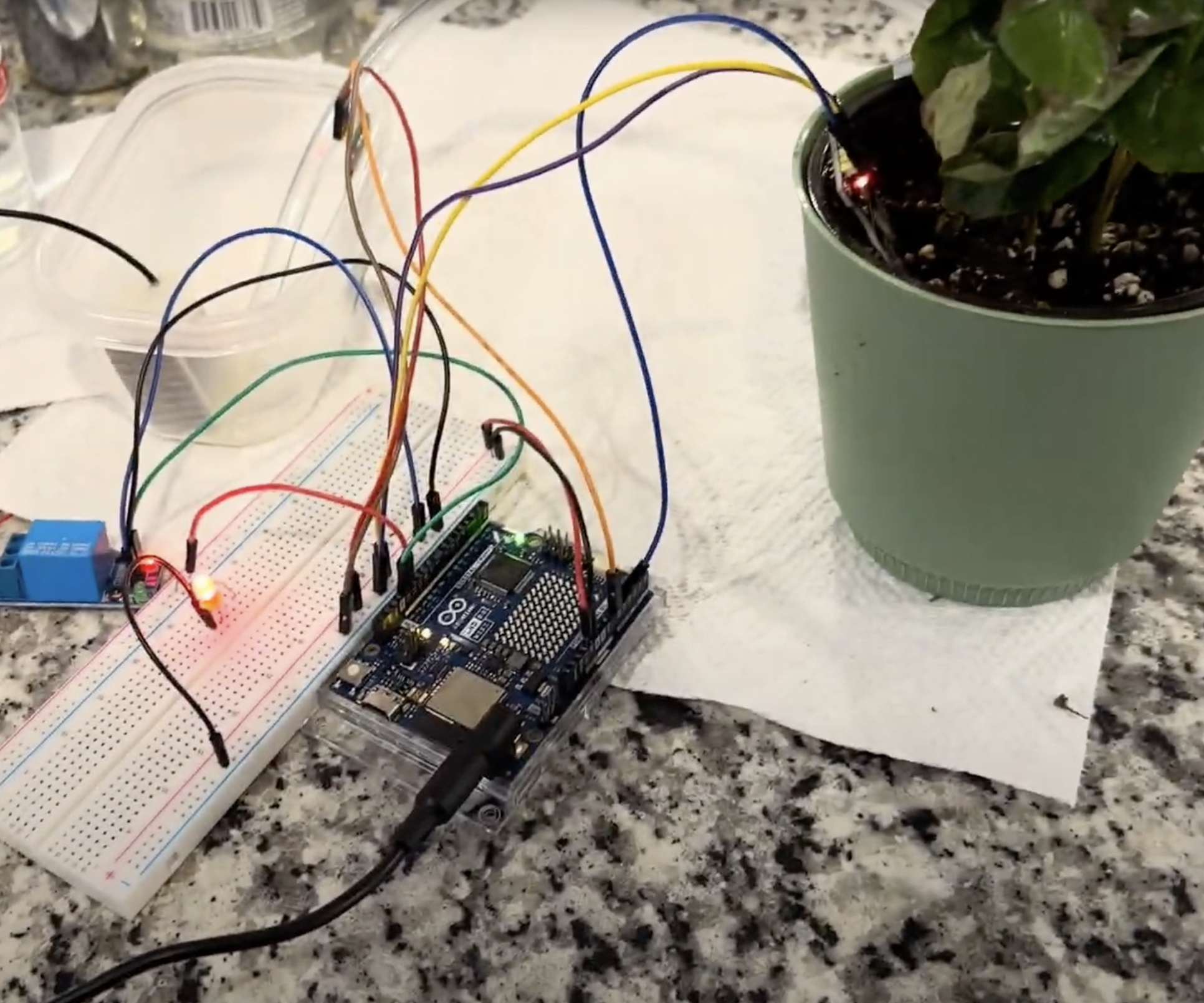 Networked Plant Auto-Waterer With Water-Source Emptiness Detection Using Arduino WiFi Rev4
