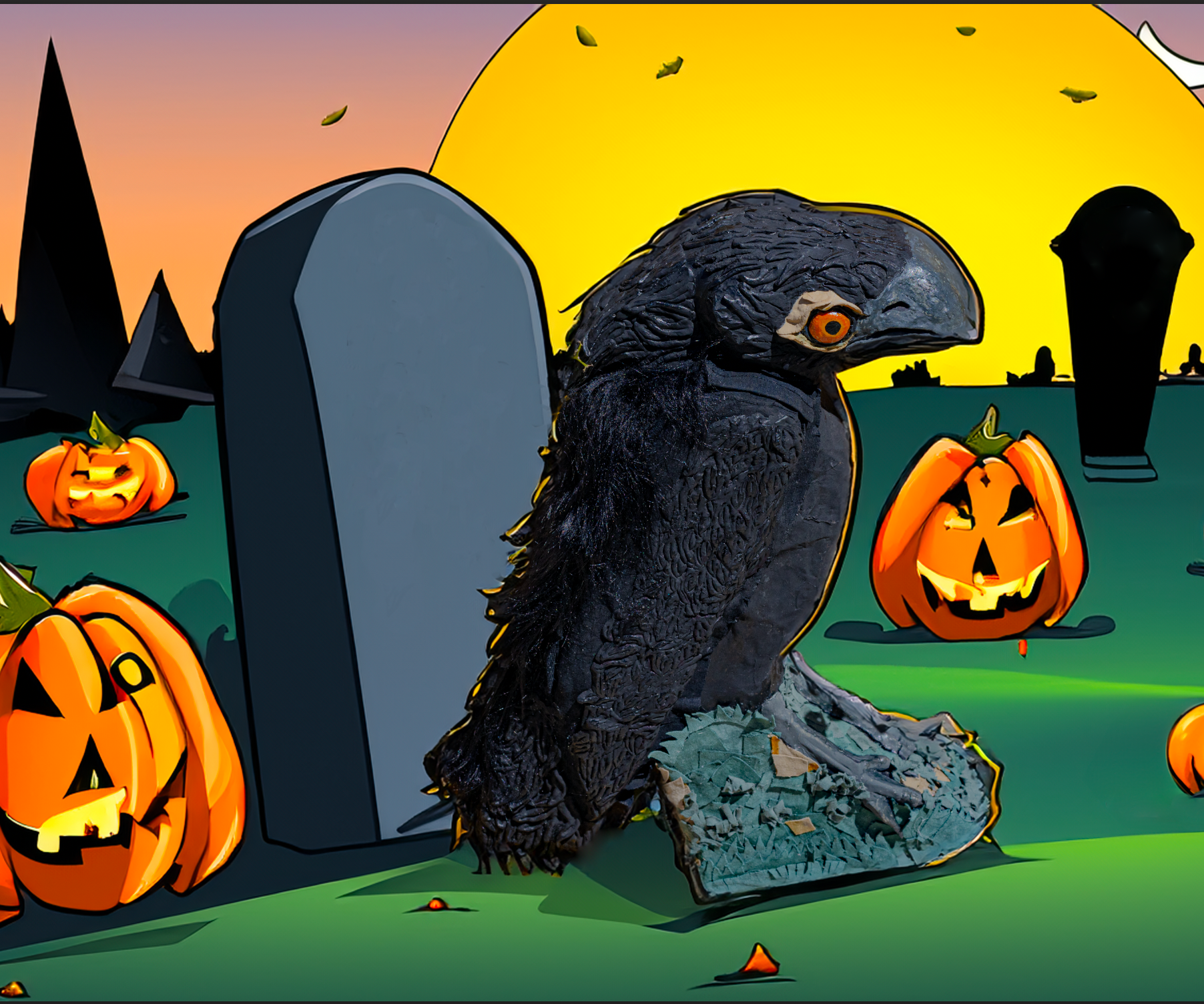 Spooky Halloween Raven – Cardboard & Paper Mâché Craft