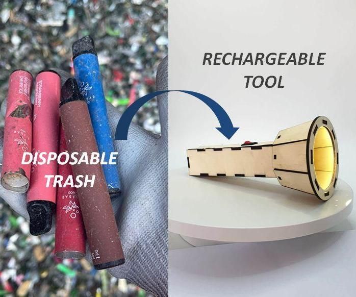 Turning Disposable Vape Battery Into Rechargeable Flashlight