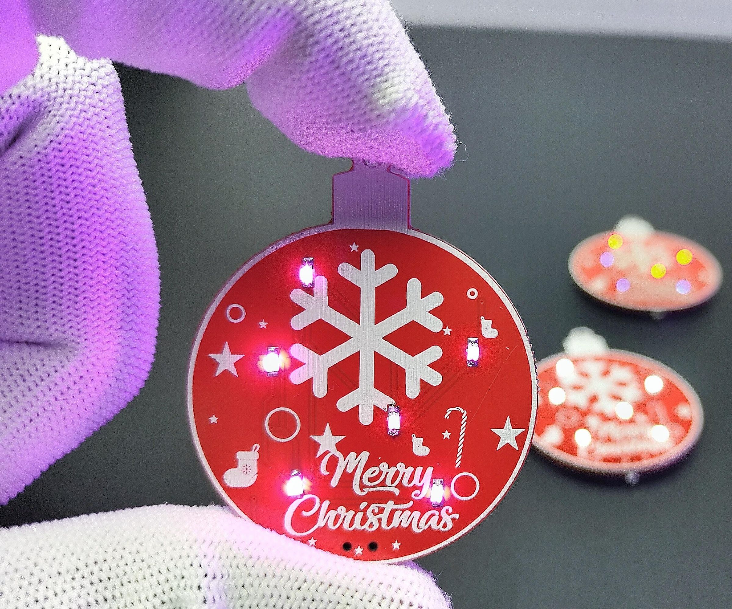 FLASHING LED CHRISTMAS BALL USING PCB