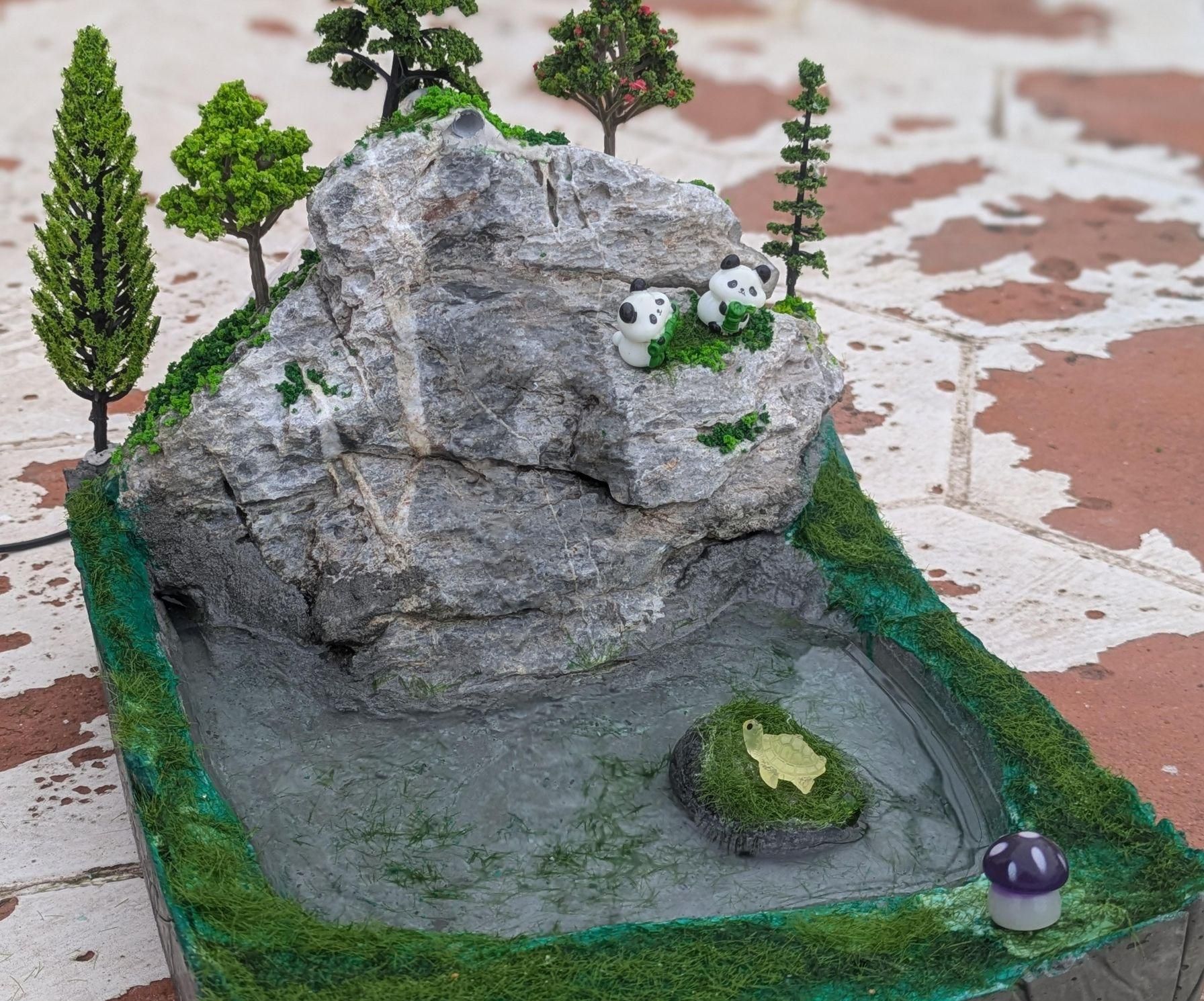 Terrain Waterfalls With Stone and Cement