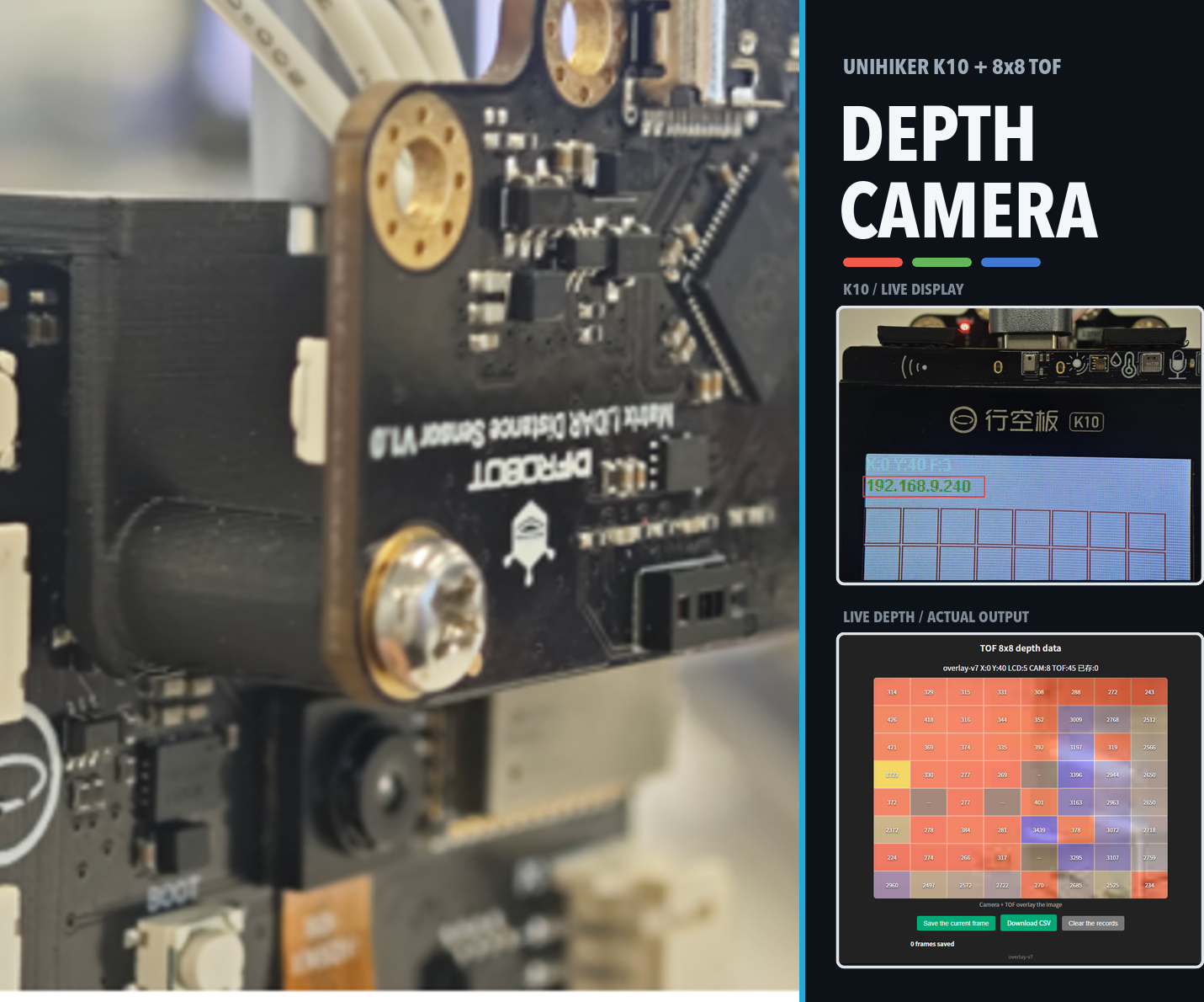Build a Low-Cost Depth Camera With UNIHIKER K10 and an 8×8 ToF Sensor
