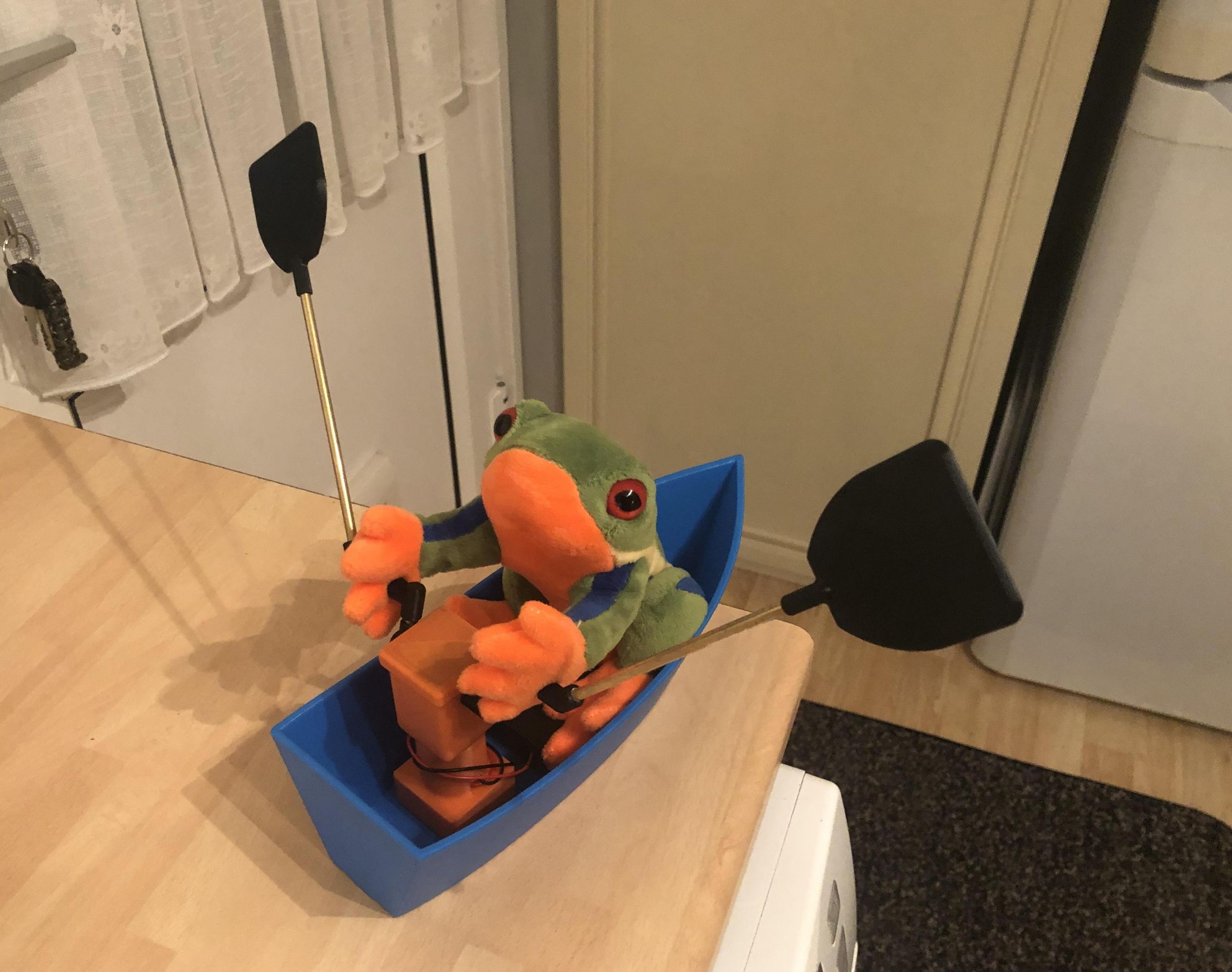 Can a Stuffed Toy Frog Row a Boat on Water? Updated Video.