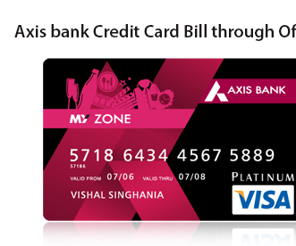 Axis bank Credit Card Bill through Offline