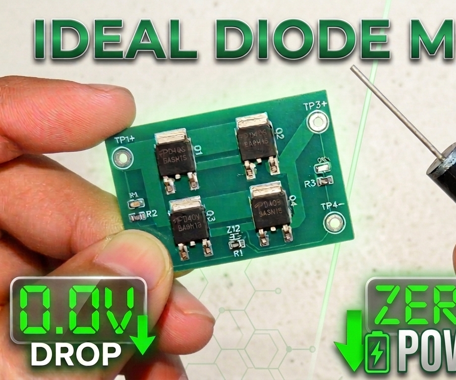 DIY Perfect Diode With Zero Voltage Drop? DIY Ideal Diode!