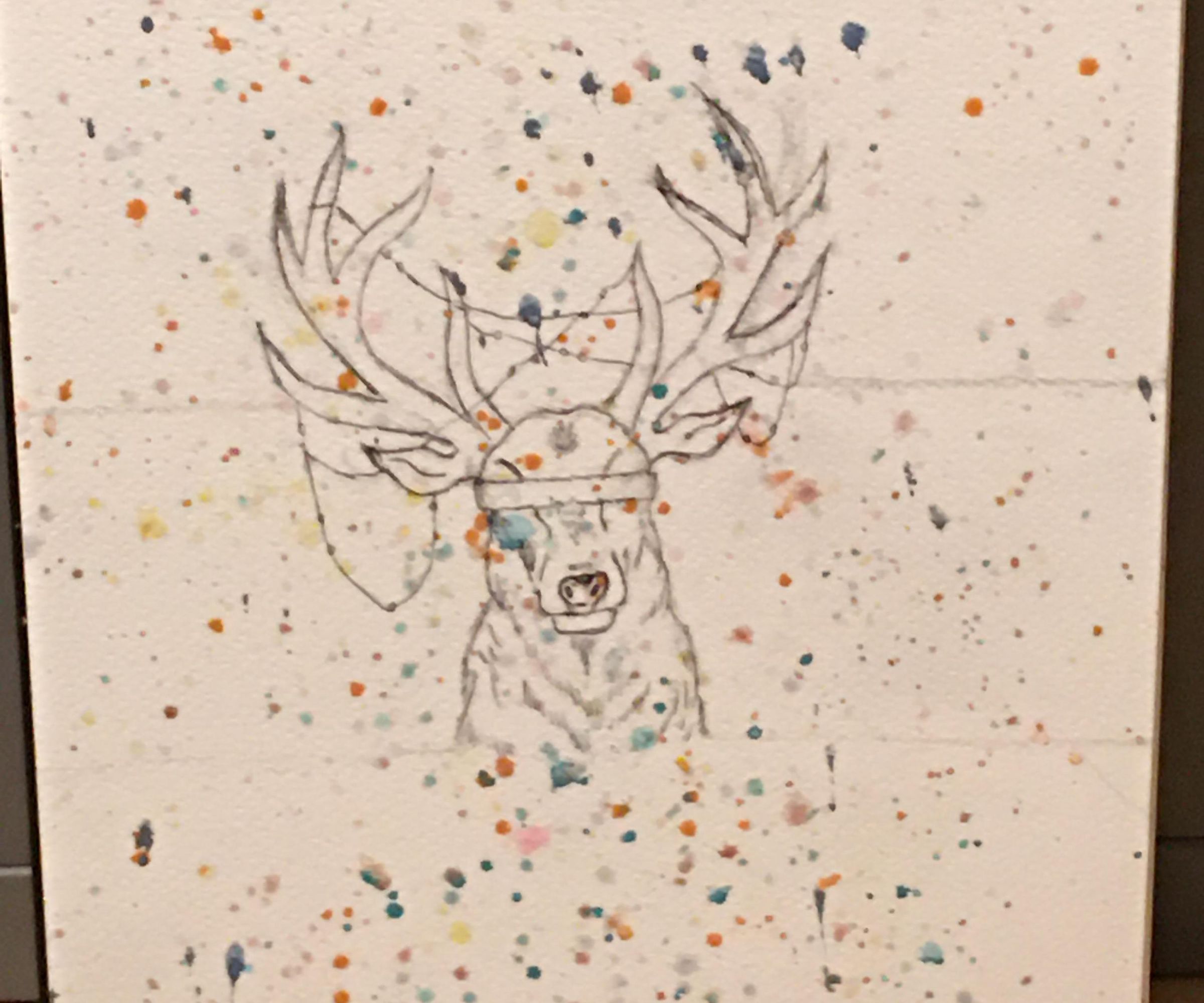watercolour Deer