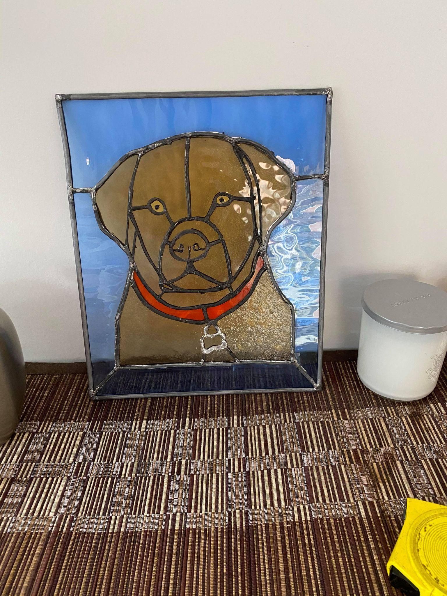 Stained Glass Picture of My Dog