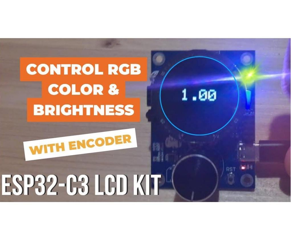 ESP32-C3 LCD Kit - RGB LED Brightness & Random Color Using Visual Programming