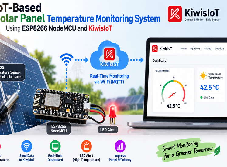IoT-Based Solar Panel Temperature Monitoring Using ESP8266 and KiwisIoT
