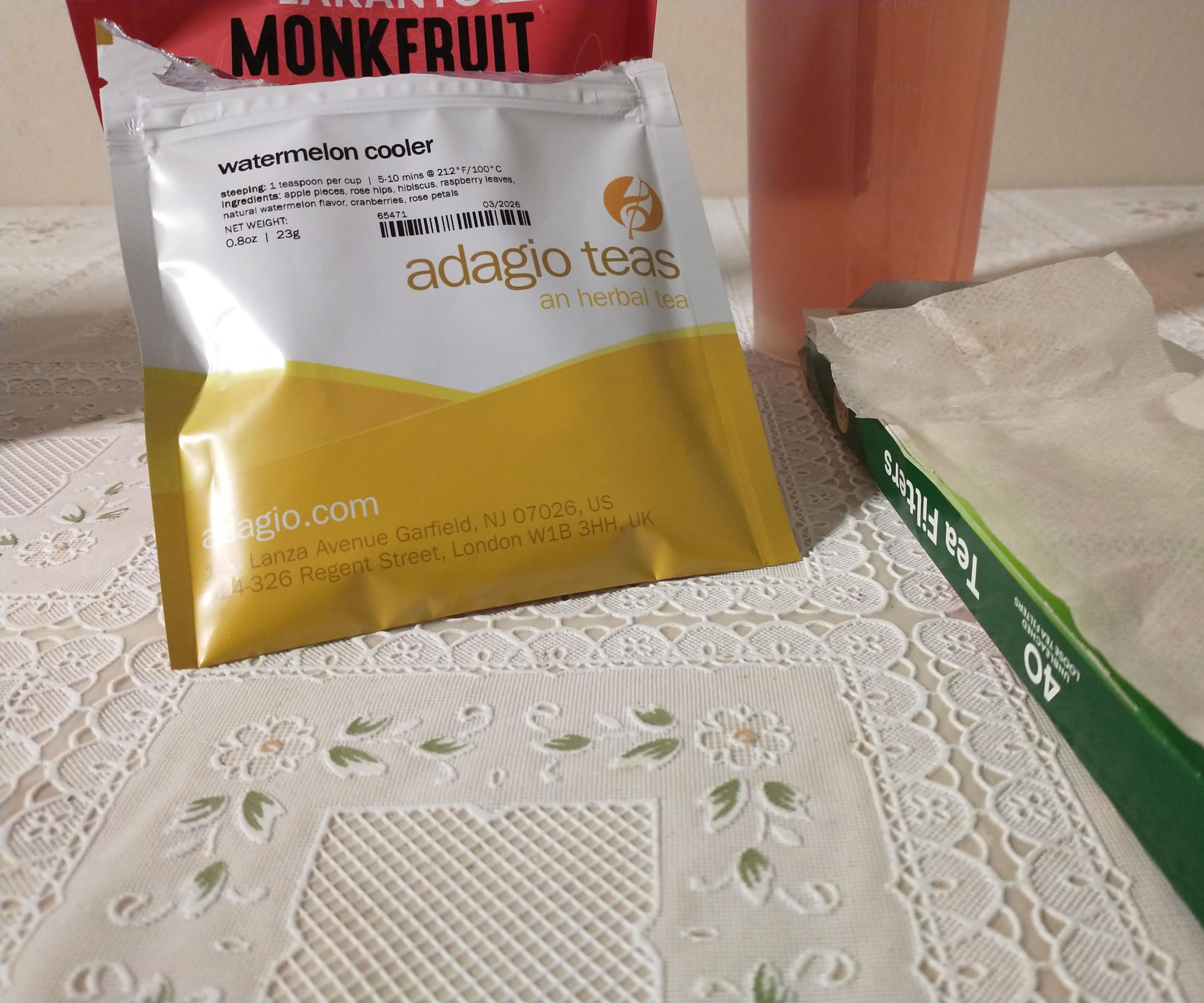 Watermelon Cooler Iced Tea With Monk Fruit Sweetener