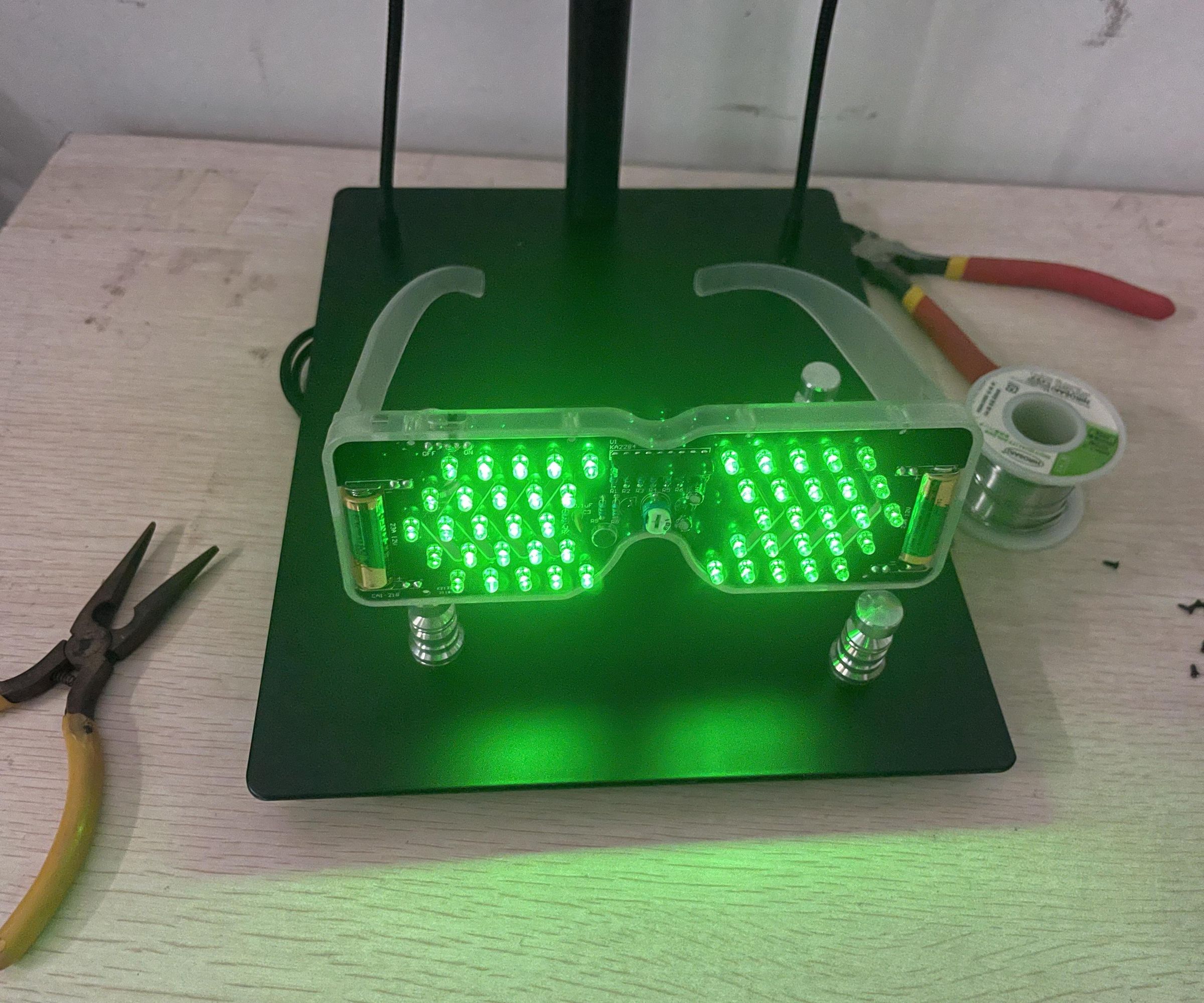 MiOYOOW Sound-Activated LED Light Up Glasses Soldering Practice Kit