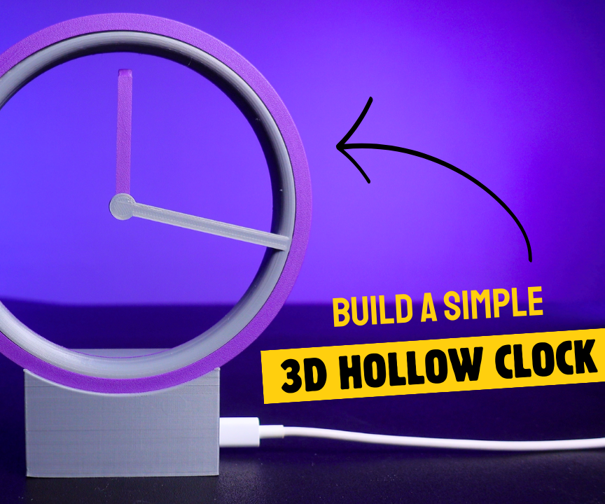 Make a Simple 3D Hollow Clock (Arduino Nano and 5V Stepper)