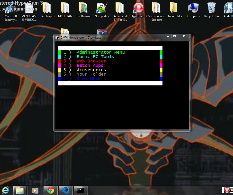 Batch File Menu