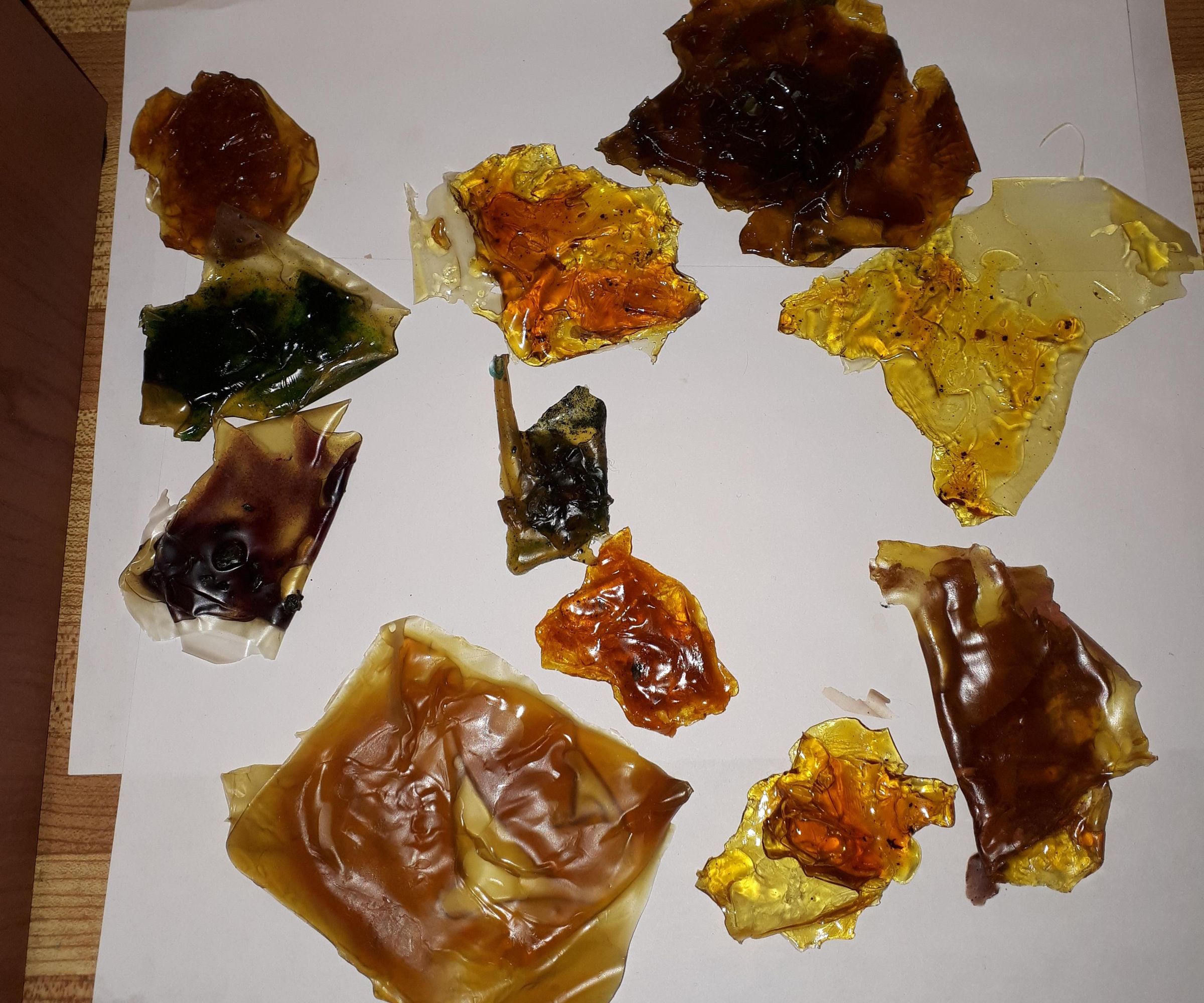 Making Fake Gemstones and Other Polyurethane prints with dyes and metal powder.