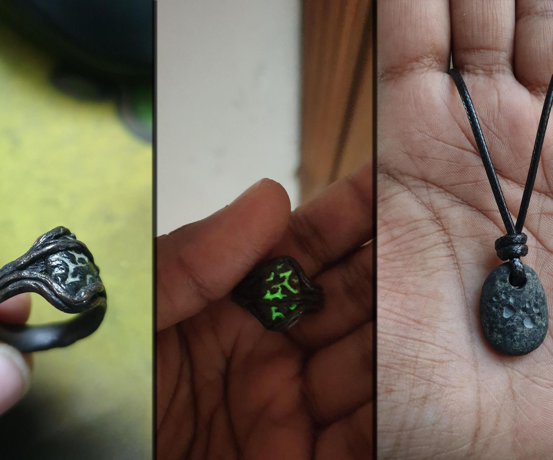 Pendant and Glow in the Dark Ring With Stone!