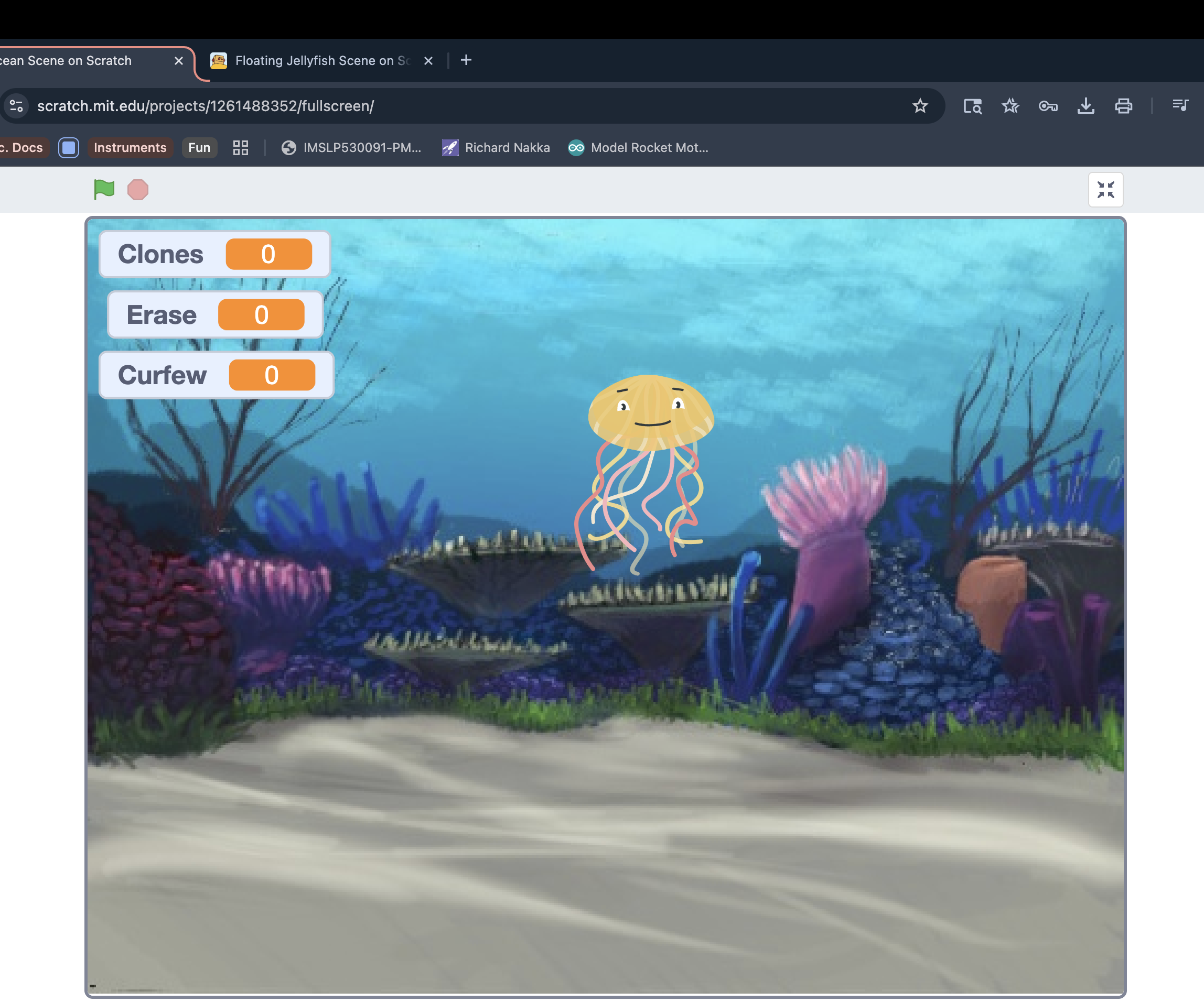 Floating Jellyfish Scene on Scratch