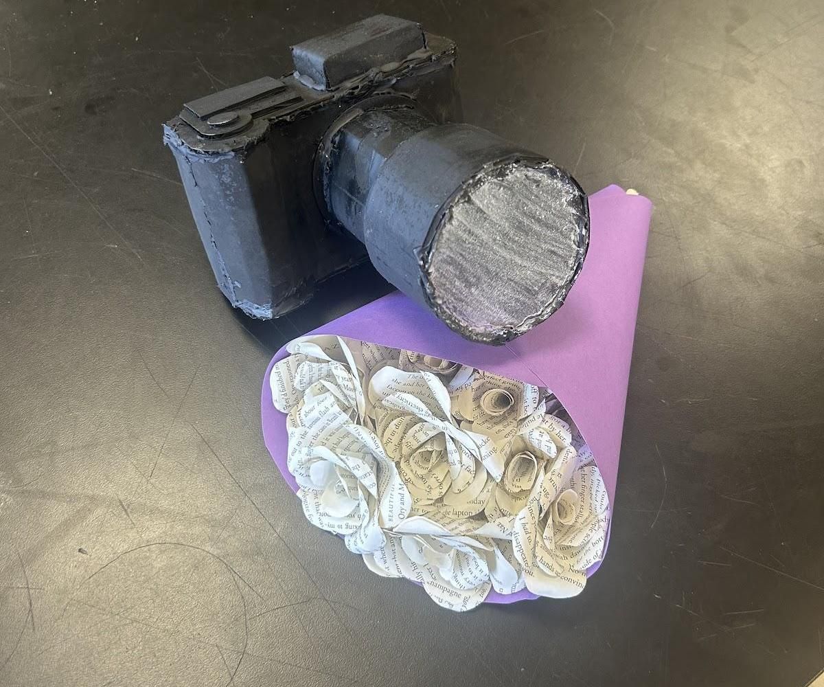 Cardboard Camera and Paper Flowers