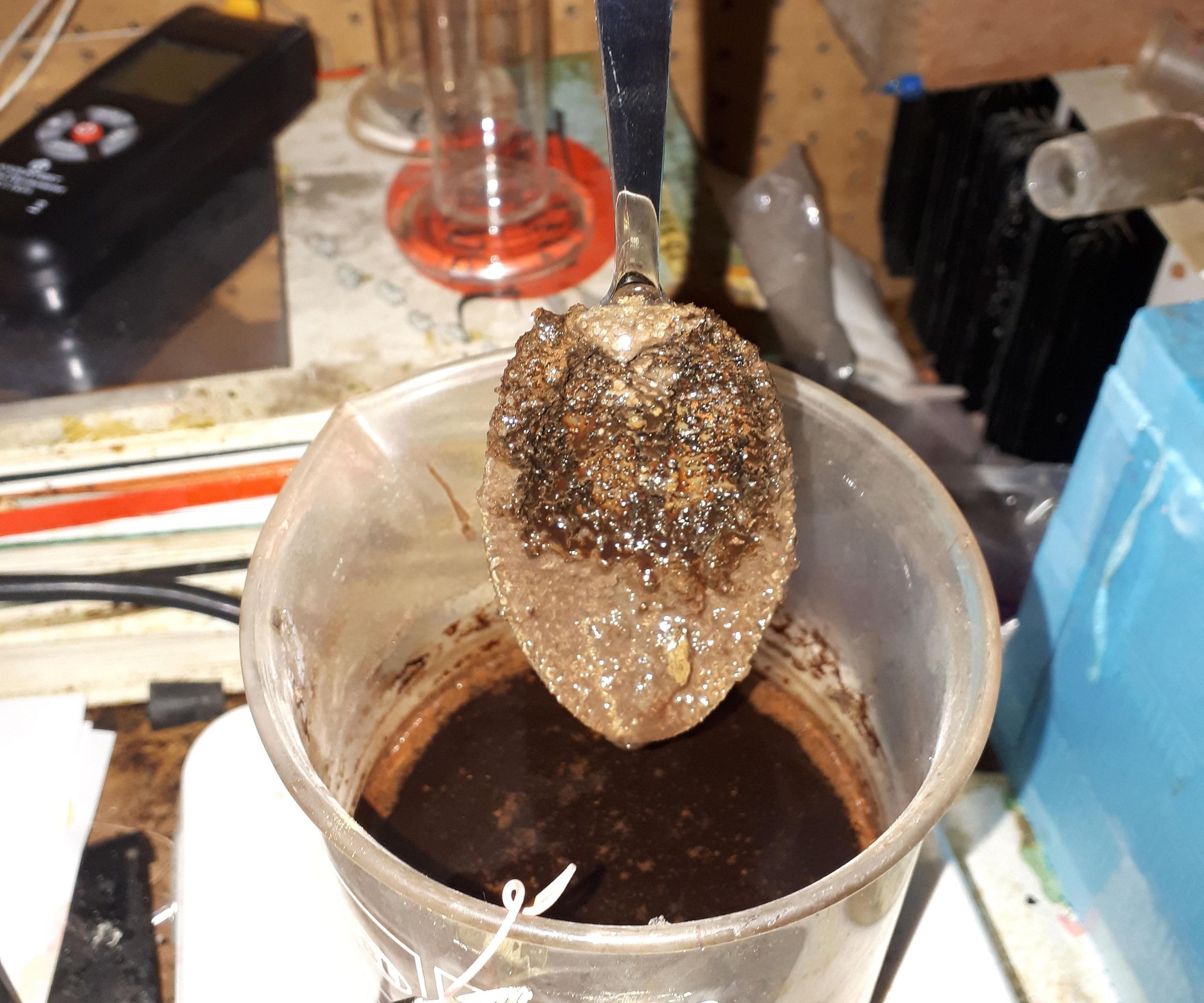 Plating Tannic Acid Crystals in Lye to Steel.