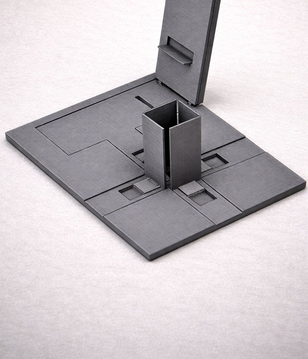 Flat-Folding Hinged Phone & Pen Stand