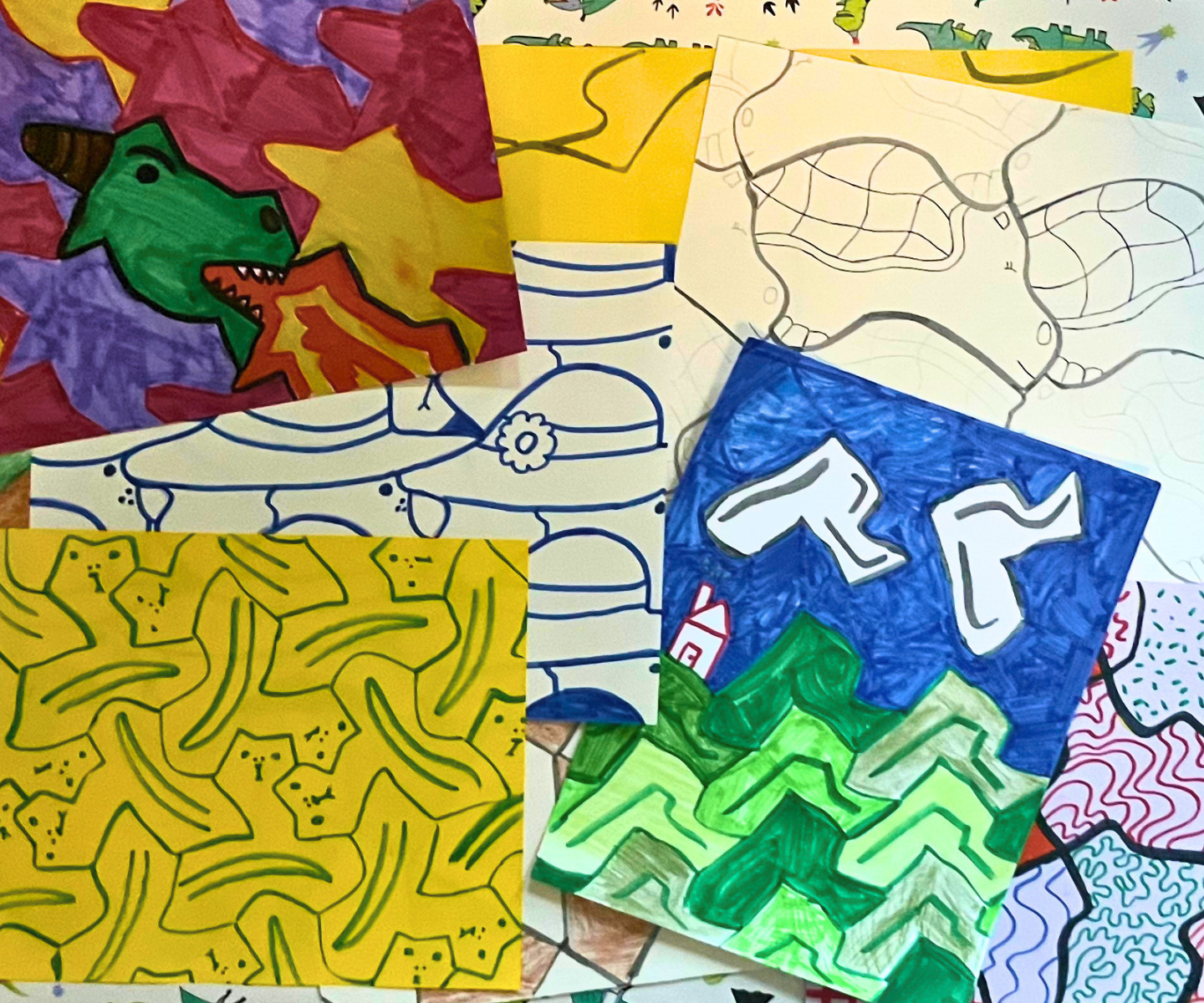 Notecard Tessellation Pattern Art