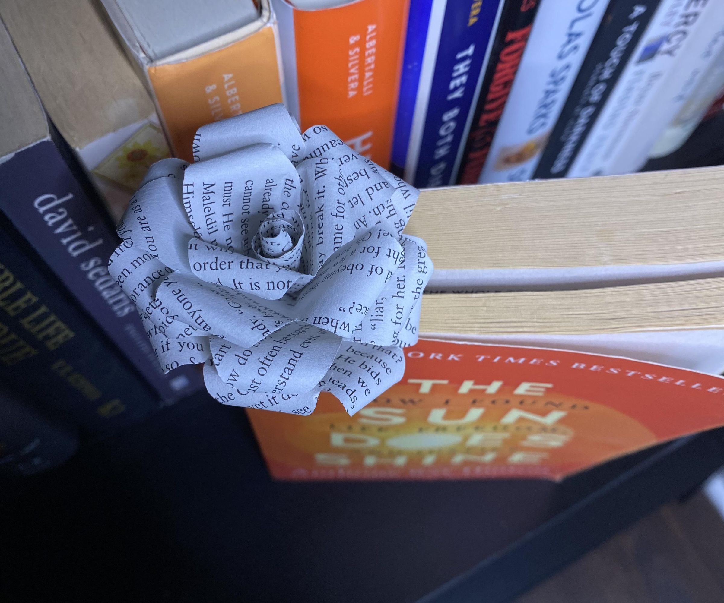 Book Paper Rose Bookmark