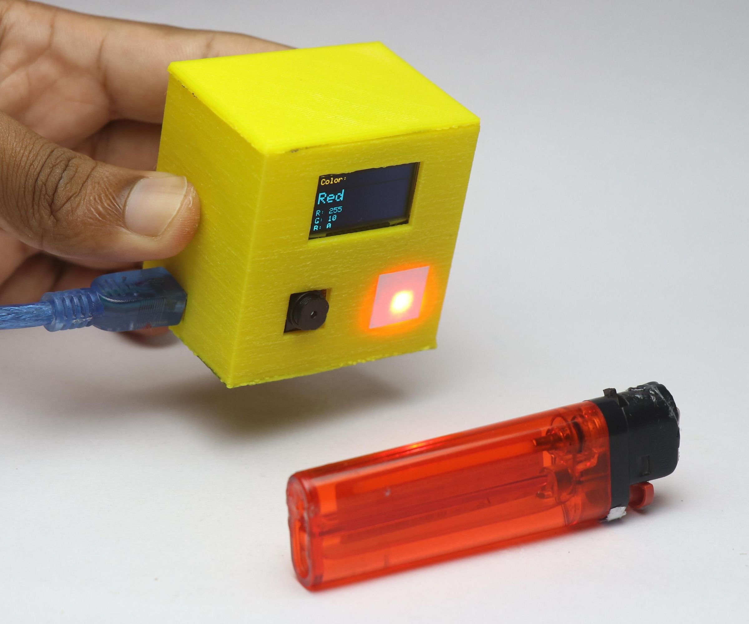 DIY ESP32-CAM Based Color Reader for Color Blind With Real Time Color Recognition With OLED Display and LED Indicator