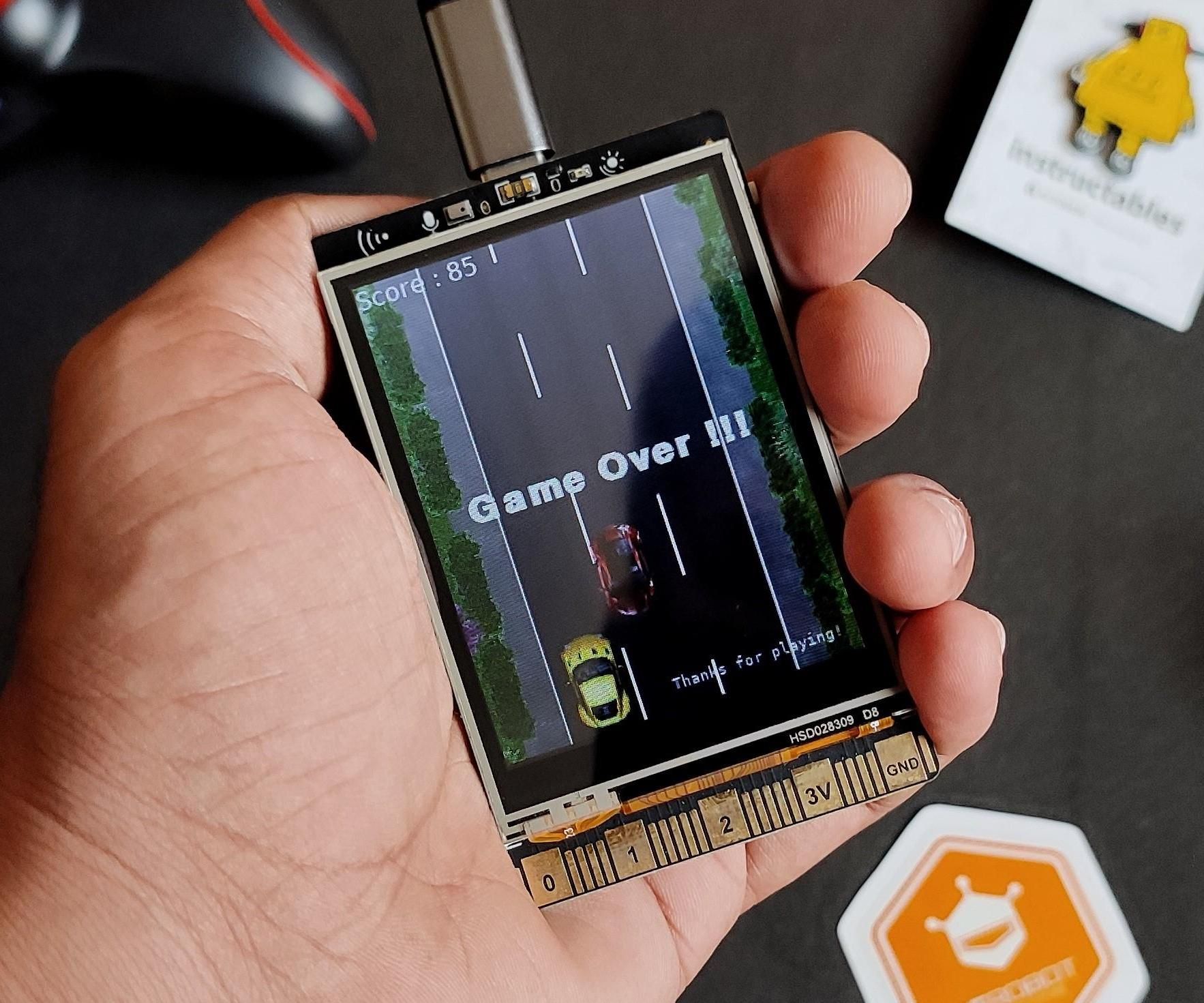 Tilt 'n' Turbo: a High-Speed Car Racing Game on the UNIHIKER Board