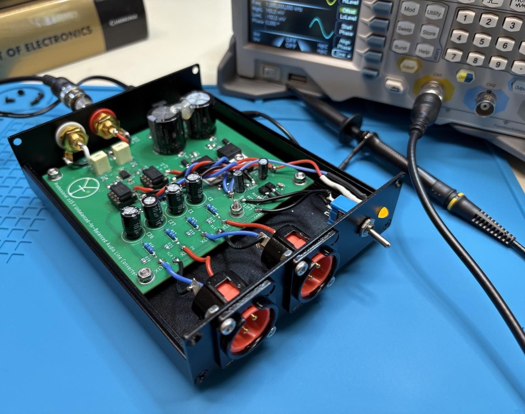 Pro-Grade RCA to Balanced XLR Active Audio Line Converter (±15V)