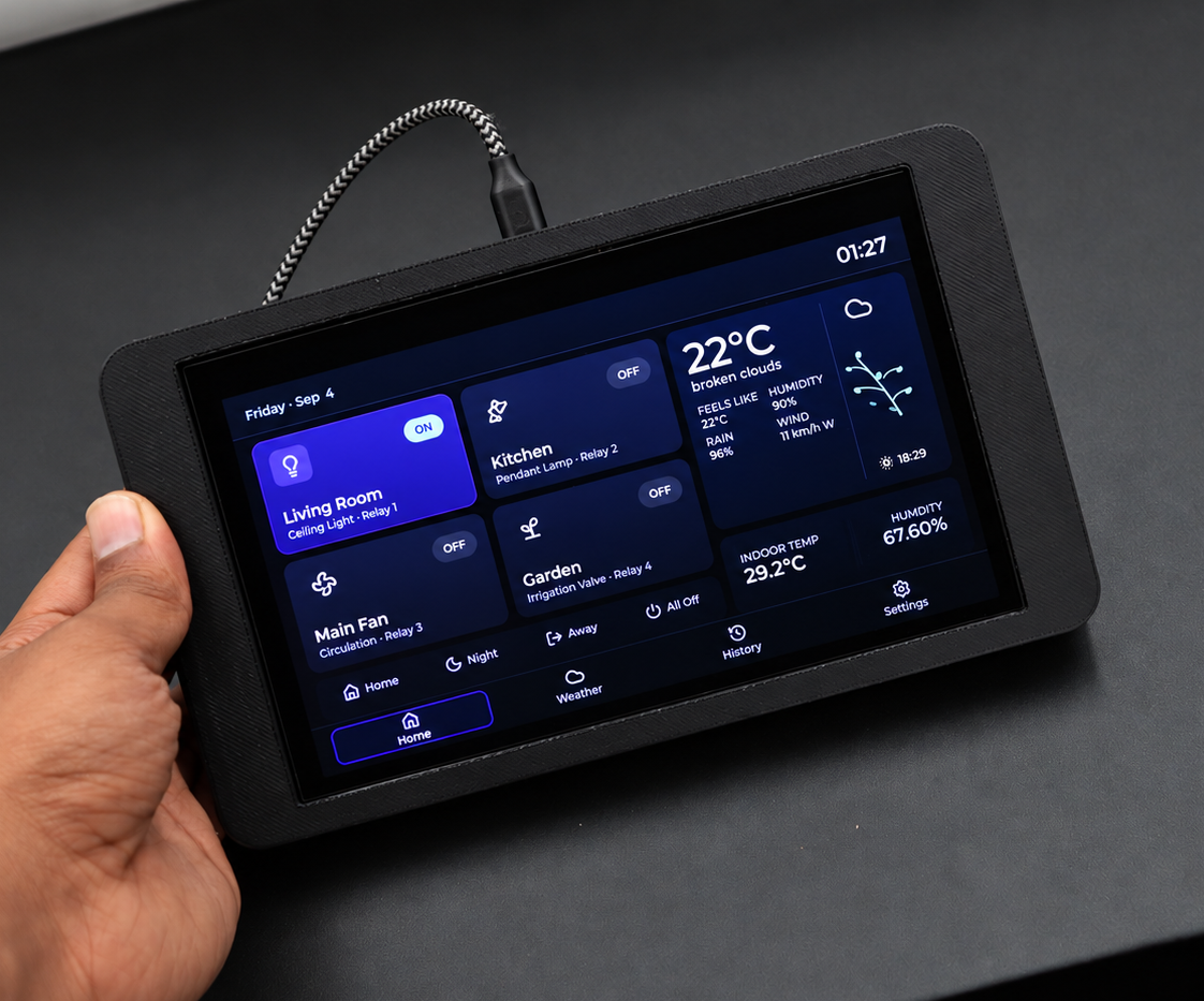 DIY ESP32 Touchscreen Home Automation Control Panel - ESPHome