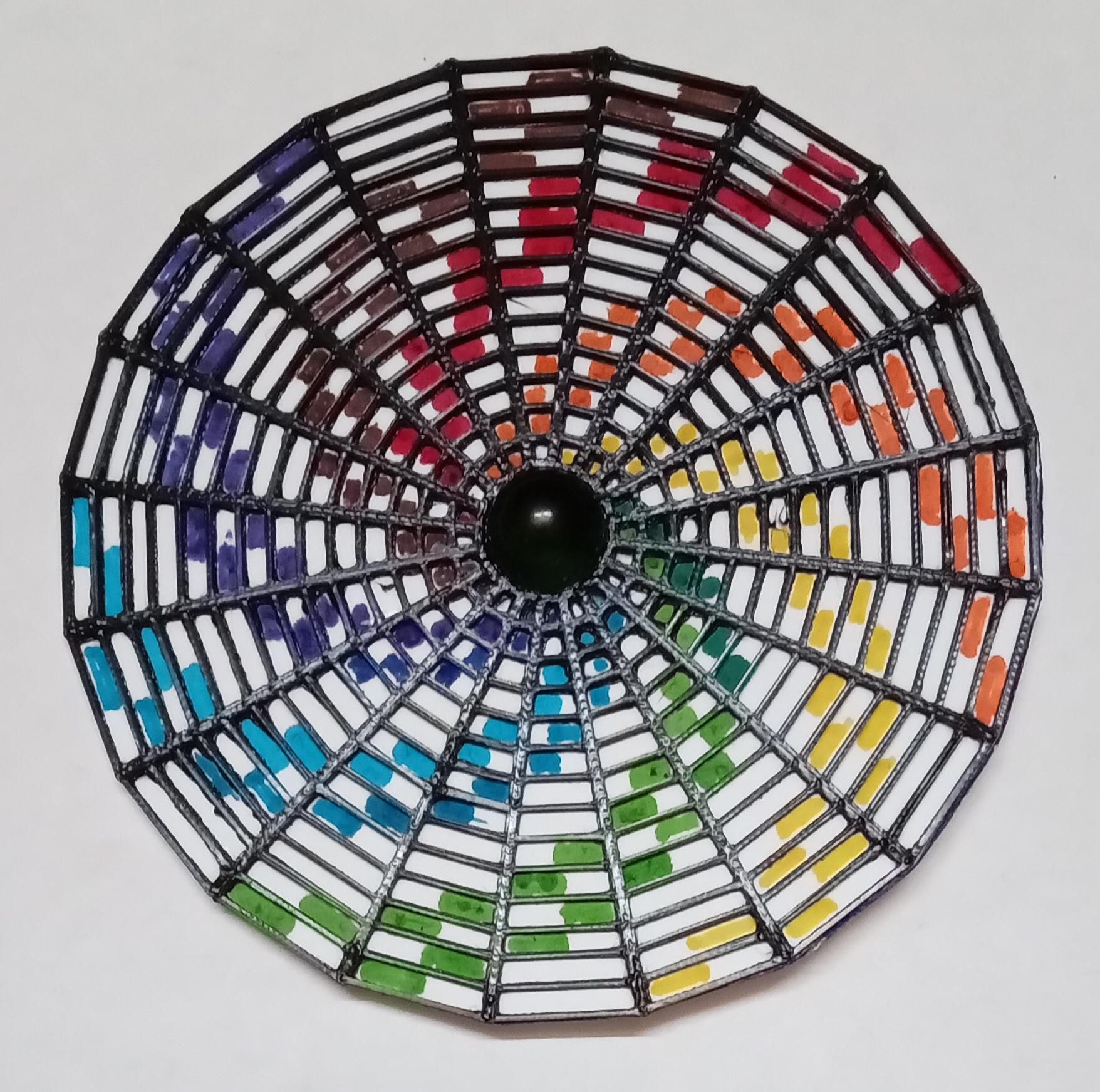 Rainbow Colored Spinning Toy Using Tinkercad