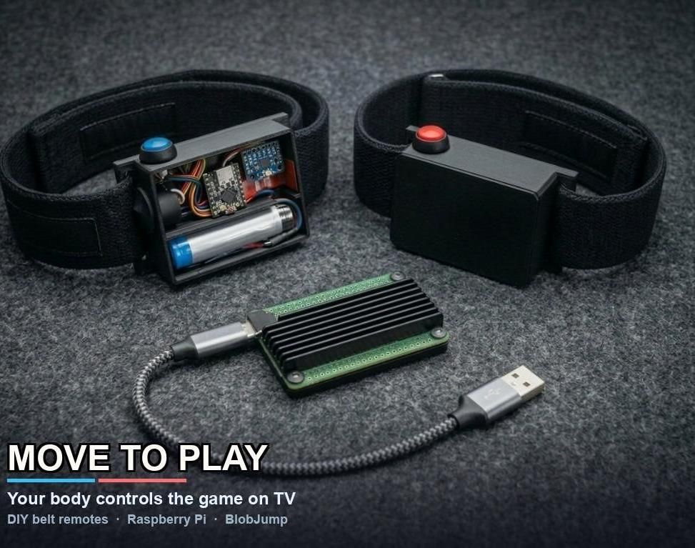 Move to Play: Belt Motion Controllers for a Two-Player Raspberry Pi Game
