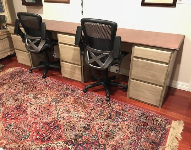 DIY Bedroom Desk for Two From Ready Made Cabinets