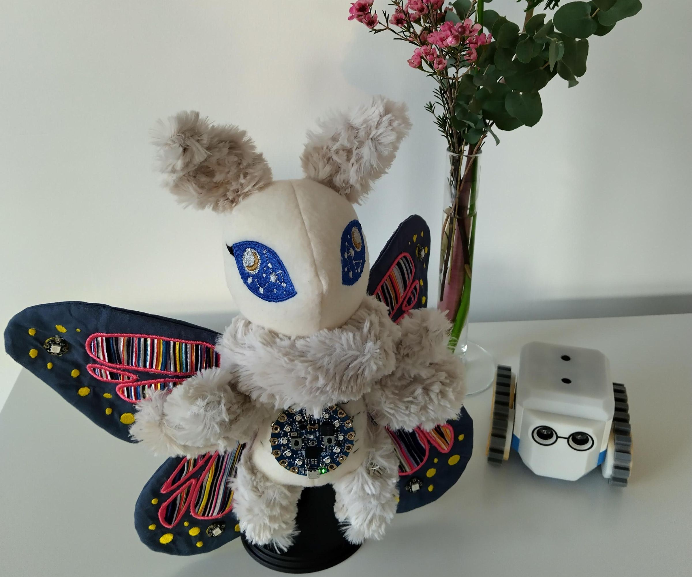 Interactive Smart Textile Moth That Communicates With an HP Otto Robot