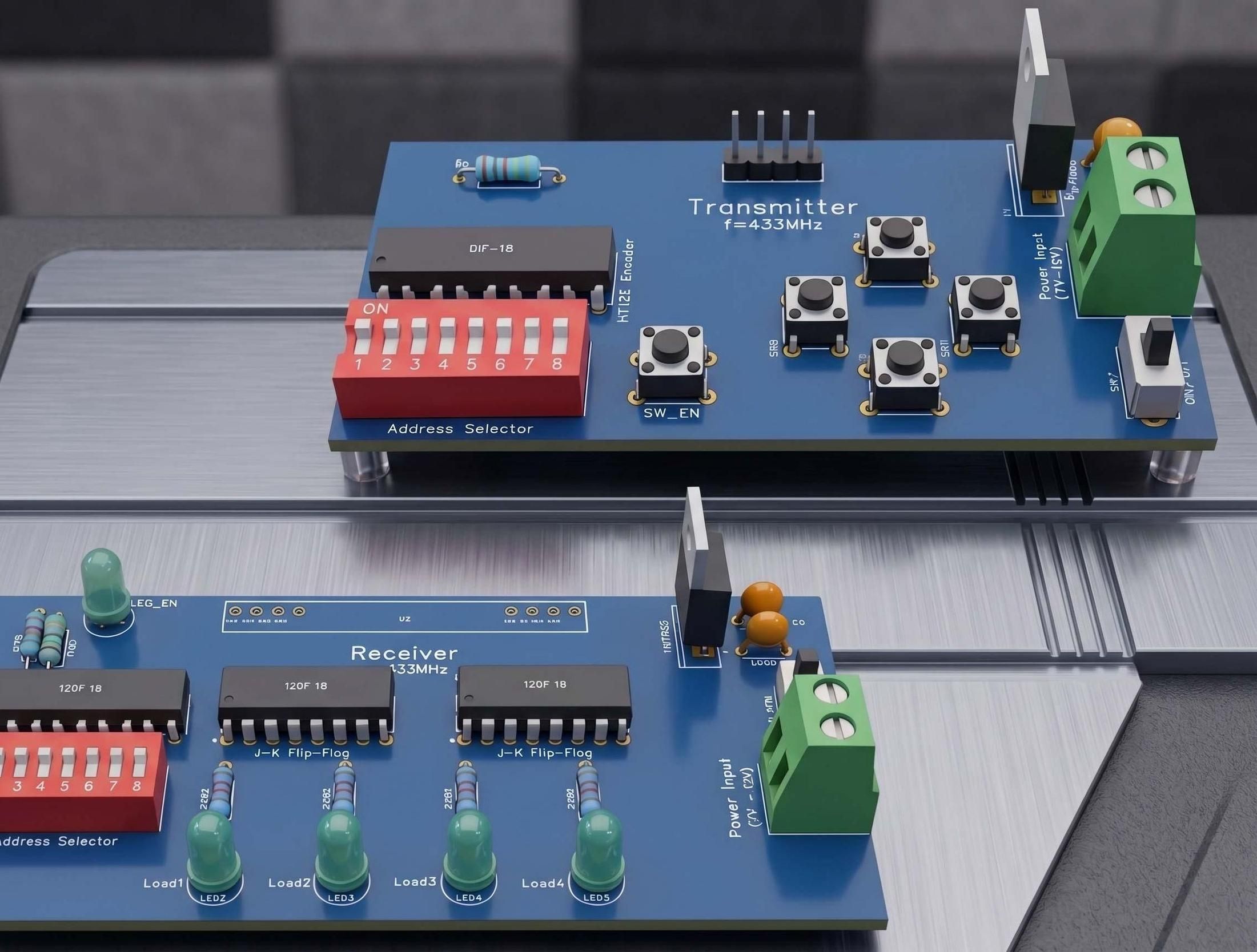 433 MHz Wireless Remote Control Using Only Digital Logic Circuits (DLC) (No Microcontroller!)