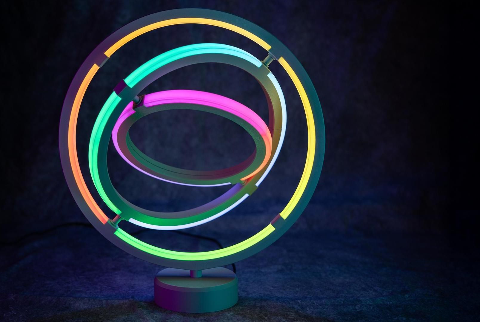 LUMA ORB Space Ring-Lamp - Mesmerizing Lamp With Rotatable Light Rings - Powered by WLED