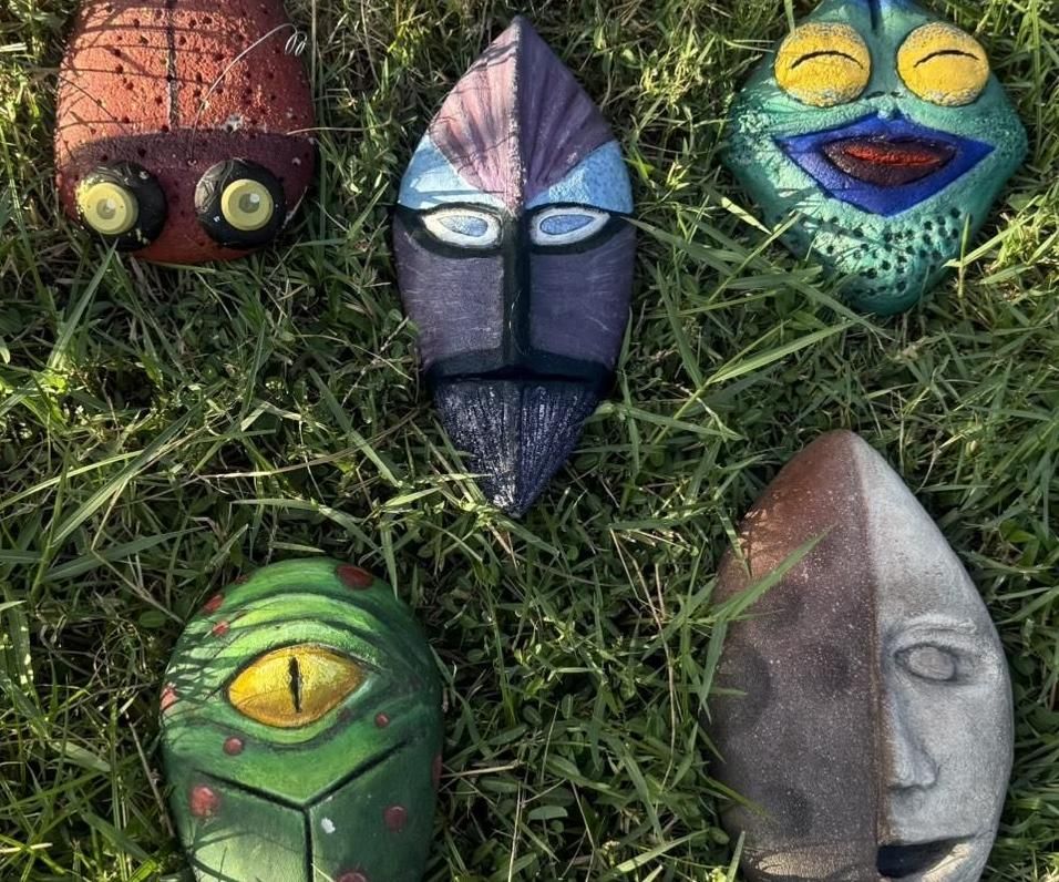 Fantastical Faces From Sculpted Concrete Leftovers