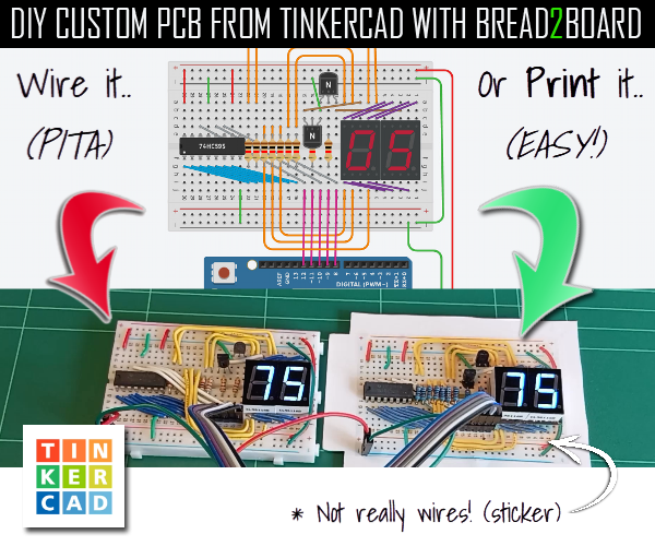 Create a DIY PCB Directly From Your TinkerCad Circuit Design With Bread2Board