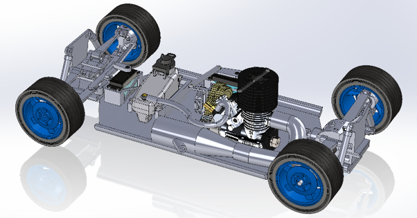 3D-printable Nitro Powered RC-car Design