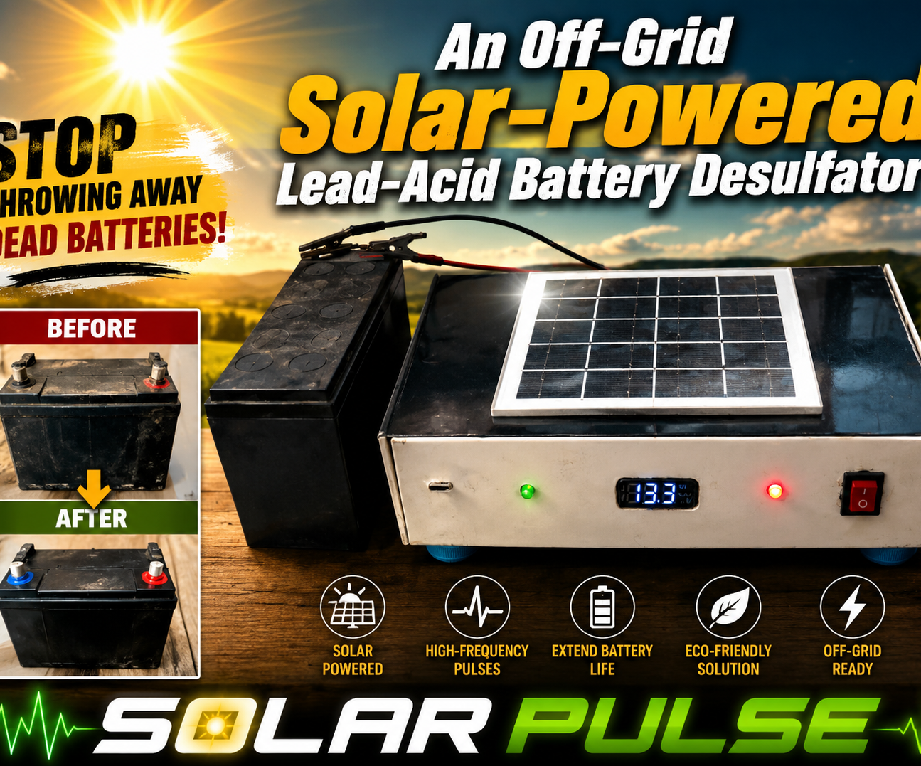Solar-powered Desulfator for Off-grid Lead-acid Batteries